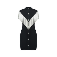 Solid Fringe Bandage Mini Dress
