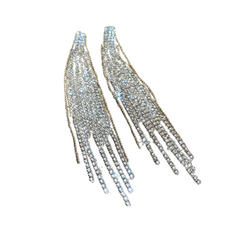 Diamond Zircon Long Tassel Earrings