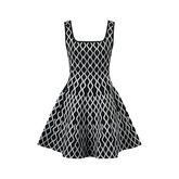 Short Patterned A-Line Dress