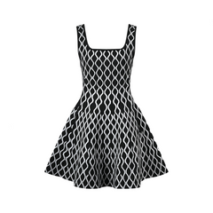 Short Patterned A-Line Dress