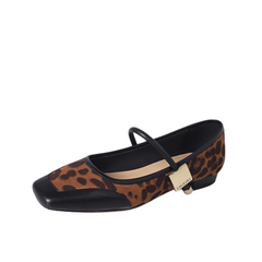 Square Toe Shallow Mouth Low Heel Shoes