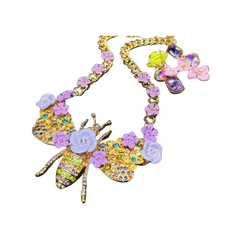Pre Order: Bee Flower Necklace + Earrings