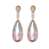 Gradient Purple Zircon Water Drop Earrings