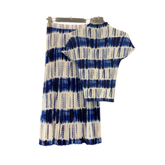 Short Sleeve Pleated Top + Pleated Skirt
