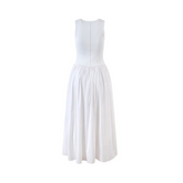 Minimalist Knit Corset Pleated Skirt Dress