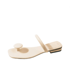Square Clip Toe Patent Leather Sandals