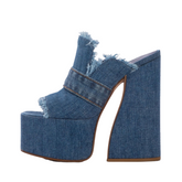Denim Fray Platforms
