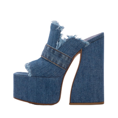 Denim Fray Platforms