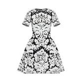 White Jacquard Knitted Dress