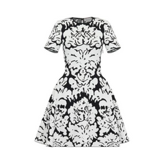 White Jacquard Knitted Dress