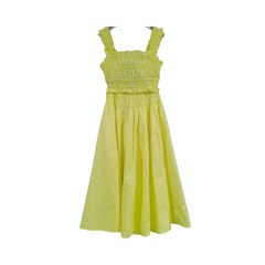 Yellow Pleated Cropped Top + A-Line Pleated Skirt Set