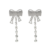 Pre Order: Bow Tassel Diamond Earrings