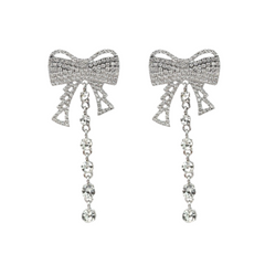 Pre Order: Bow Tassel Diamond Earrings