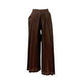 Pleated Folding Mid length Loose Wide Leg Pants