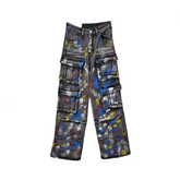 Spray Painted Graffiti Multi Pocket Cargo Jeans
