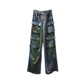 Tie Dye Multi Pocket Loose Straight Pants