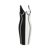 Striped Patchwork Bodycon Bandage Dress