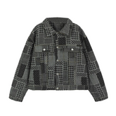 Pre Order: Bohemian Plaid Longsleeve Denim Button Up Jacket