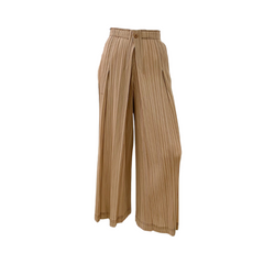 Pleated Folding Mid length Loose Wide Leg Pants