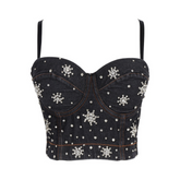 Galaxy Rhinestone Denim Corset