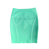 Neon Solid Green Bandage Mini Skirt