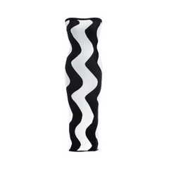 Wave Striped Knitted Strapless Dress