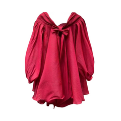 Pre Order: Bowtie Lantern Sleeve Fluffy Mini Dress