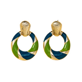 Color Block Geometric Earrings