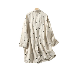 Pre Order: Beige Polka Dots Loose Coat