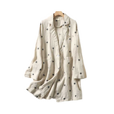 Pre Order: Beige Polka Dots Loose Coat