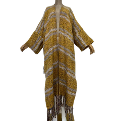 Warm Knitted Tassel Maxi Cardigan - WINI