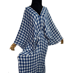 Elegant Checkered Kaftan Dress - WINI
