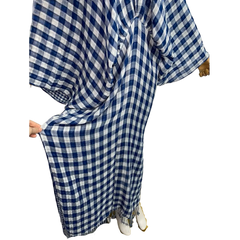 Elegant Checkered Kaftan Dress - WINI