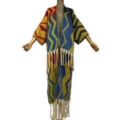 Chic Gradient Print Tassel Maxi Cardigan - WINI