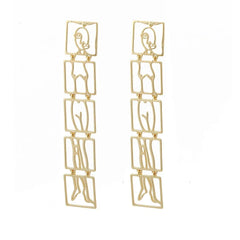 Pre Order: Body Individuality Statement Gold Dangle Drop Earrings