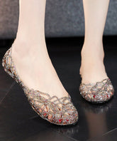 New Black Hollow Out Flat Sandals