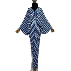 Elegant Checkered Kaftan Dress - WINI