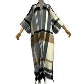 Vibrant Plaid Maxi Cardigan - WINI