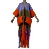 Colorful Fringed Trim Maxi Cardigan - WINI