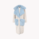Pre Order: Baby Blue Collar Faux Fur Jacket