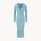 Pre Order: Baby blue Collar Knit Dress