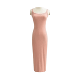 Pre Order: Back Slit Midi Knit Dress