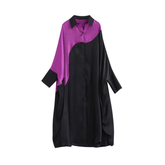 Pre Order: Batwing Sleeves Dual Tone Dress