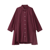 Pre Order: Batwing Sleeves Loose Long Blouse