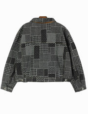Pre Order: Bohemian Plaid Longsleeve Denim Button Up Jacket
