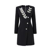 Pre Order: Bead Embroidery Single-Breasted Dress