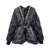 Pre Order: Beaded Floral Quilted Jacket - Final Sale