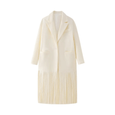 Pre Order: Beige Long Tassels Loose Coat