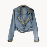 Pre Order: Bejeweled Embroidered Denim Coat