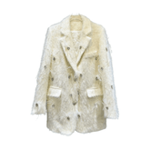 Pre Order: Bejeweled Faux Mink Blazer
